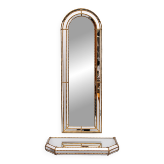Mosaic Wall Mirror and Console Spain 1970s