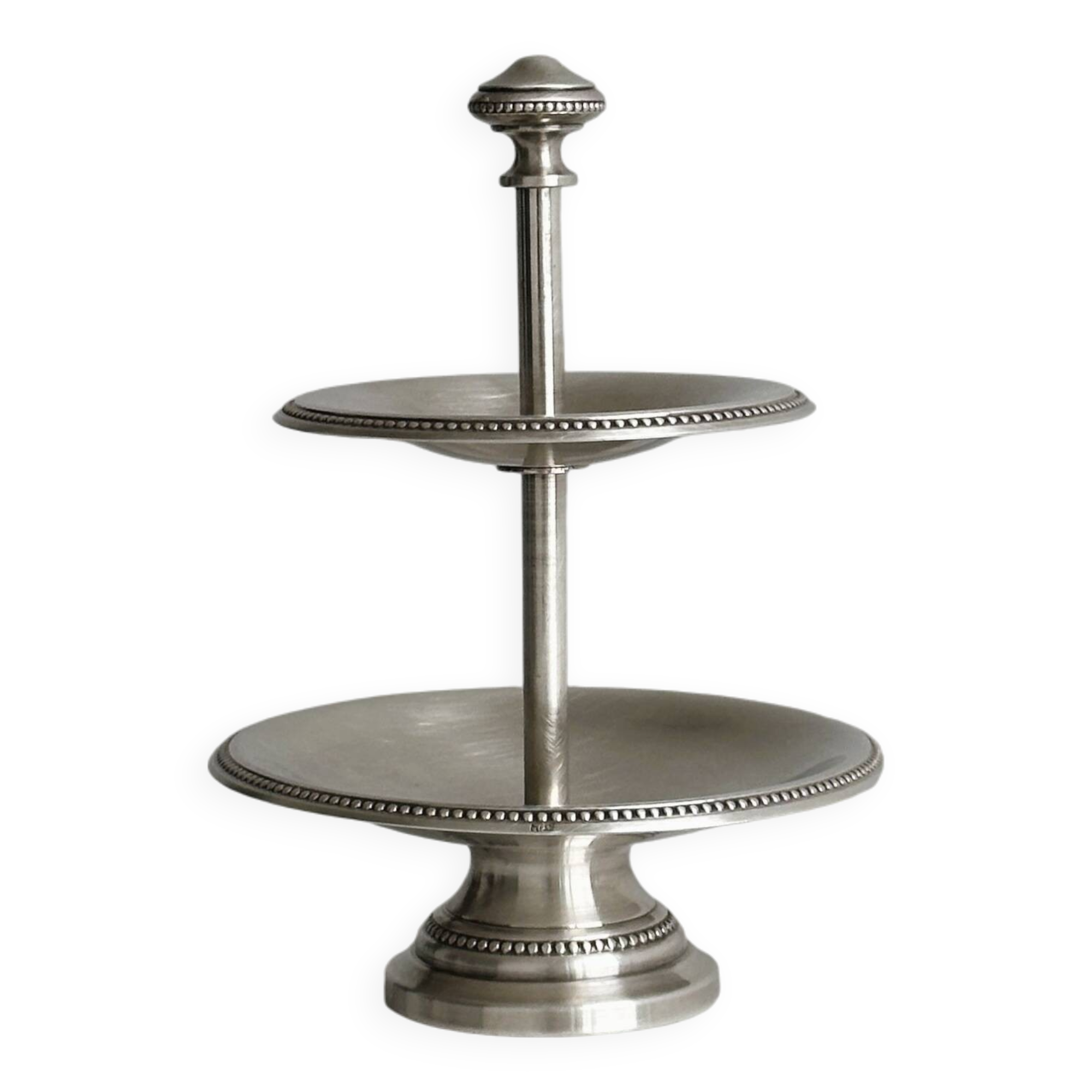 Silver-plated metal tiered dish