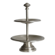 Silver-plated metal tiered dish