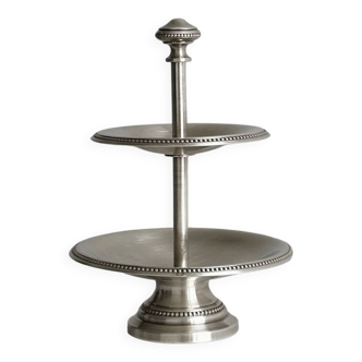 Silver-plated metal tiered dish