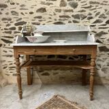 Stripped vanity unit or dressing table