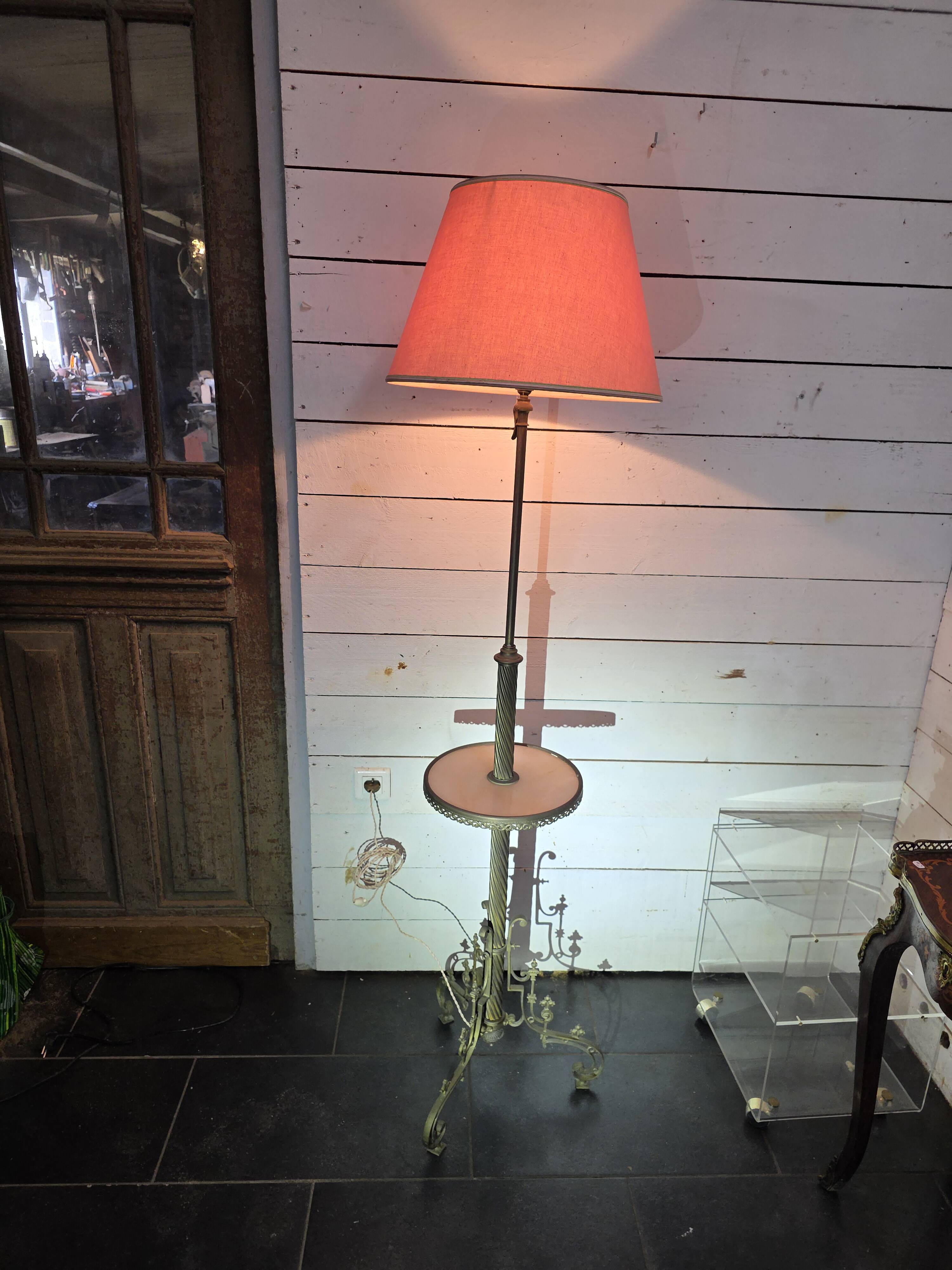 Napoleon III floor lamp in bronze and brass