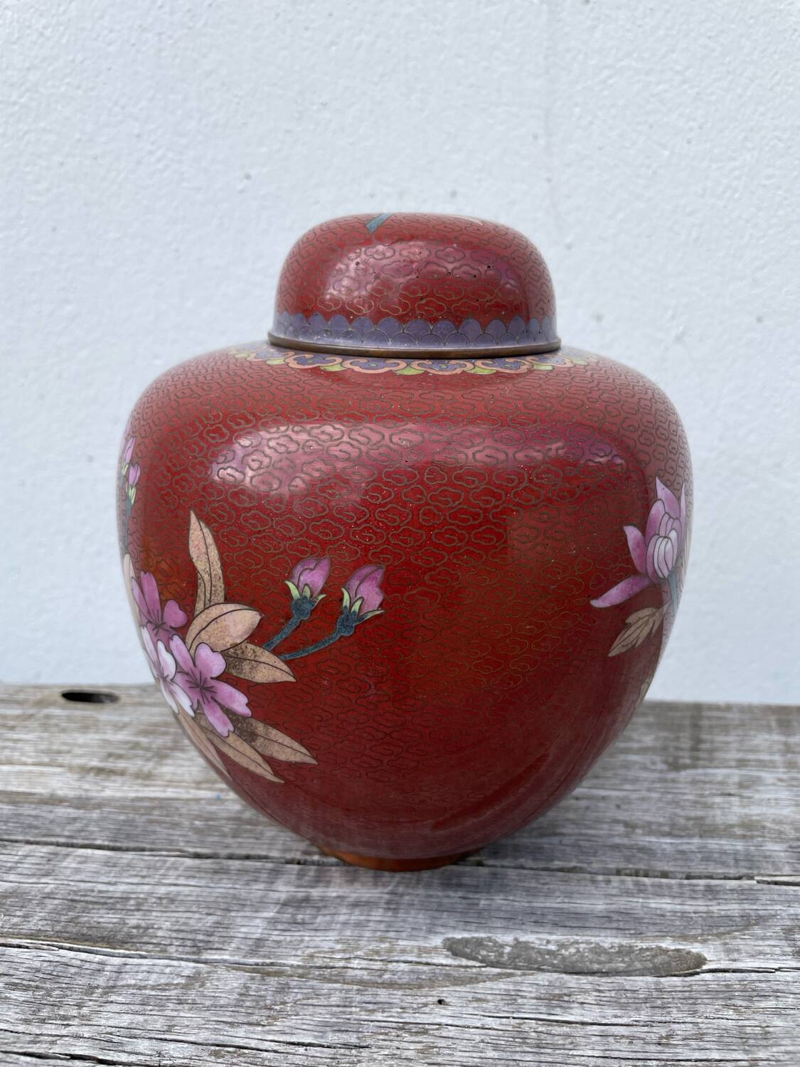Chinese cloisonne ginger jar