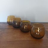 Set of amber glasses