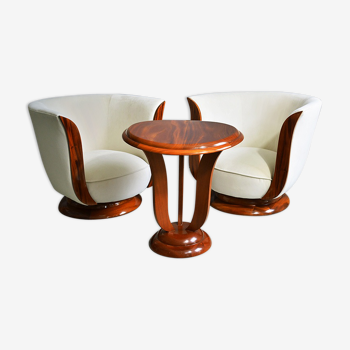 Set of ert deco fauteuils with the table