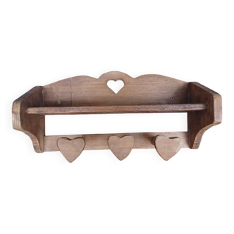 Wooden shelf and coat rack