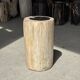 Table d'appoint en bois pétrifié, écorce blanche