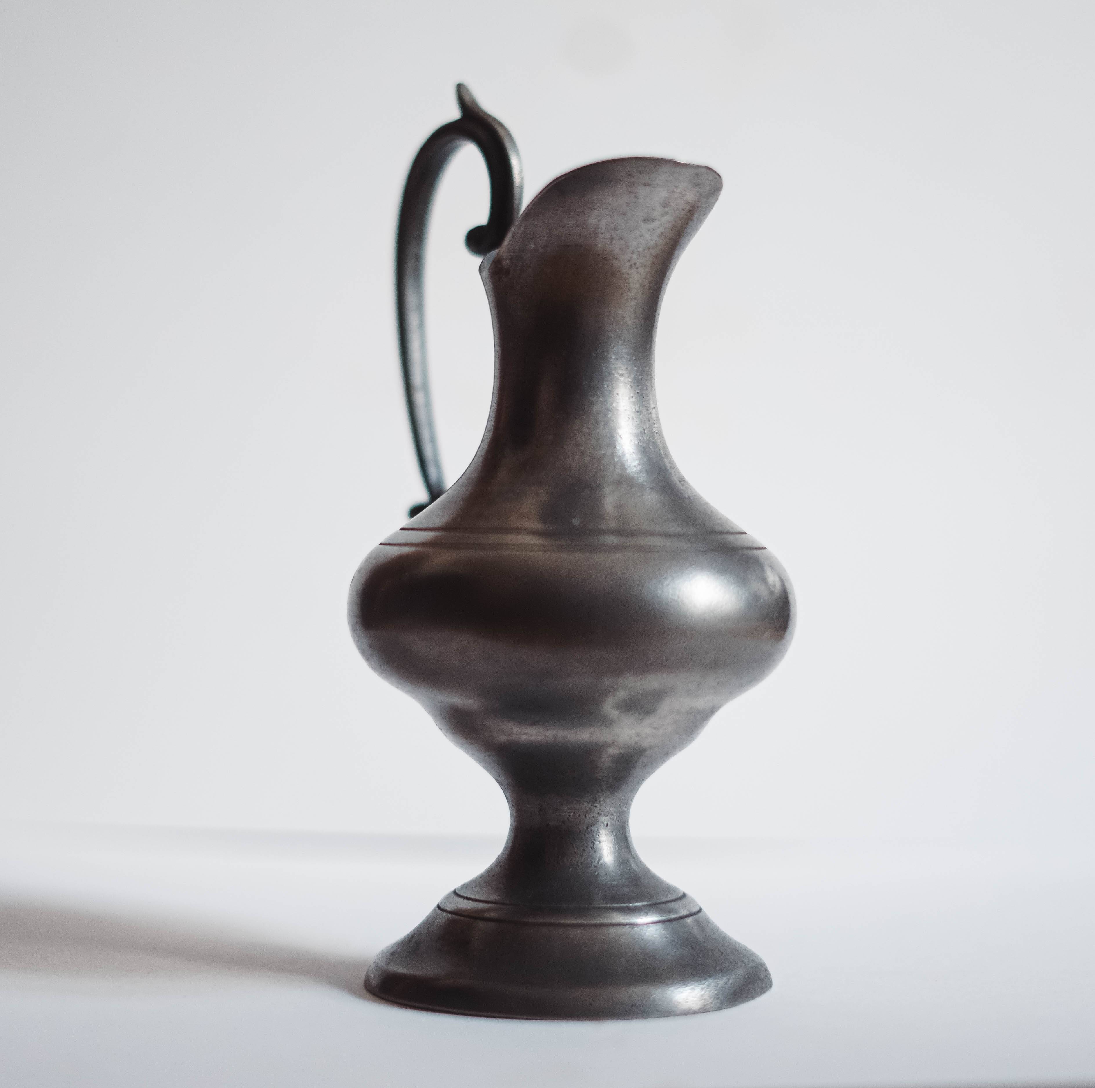 ANTIQUE FRENCH TIN “Les Etains Dauphinois” Vintage Tin/Pitcher/Jug