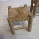 Wooden bench and stool and straw for doll