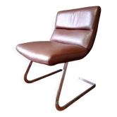 Designer leather and chrome chair 1970