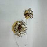 Set of 2 Palwa crystal wall lamps , 1970’s Germany