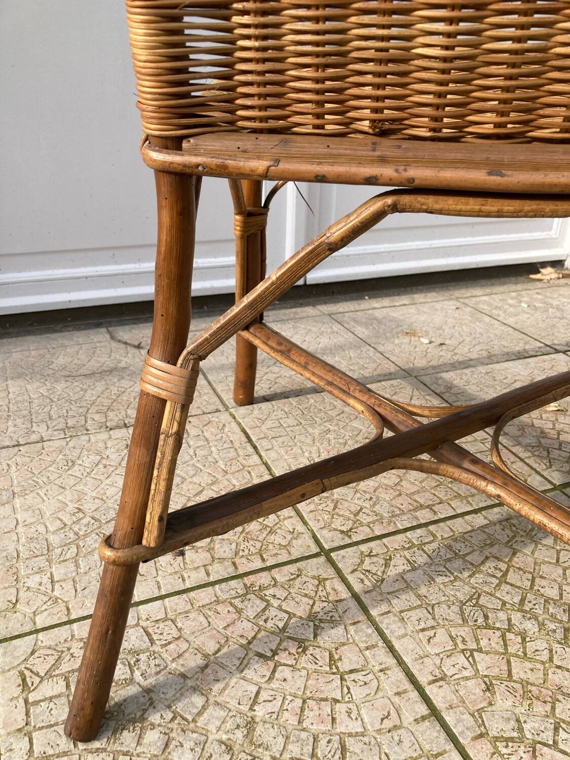 Fauteuil en osier vintage