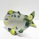 Set of 8 Italian fish plates in Barbotine ceramic.
