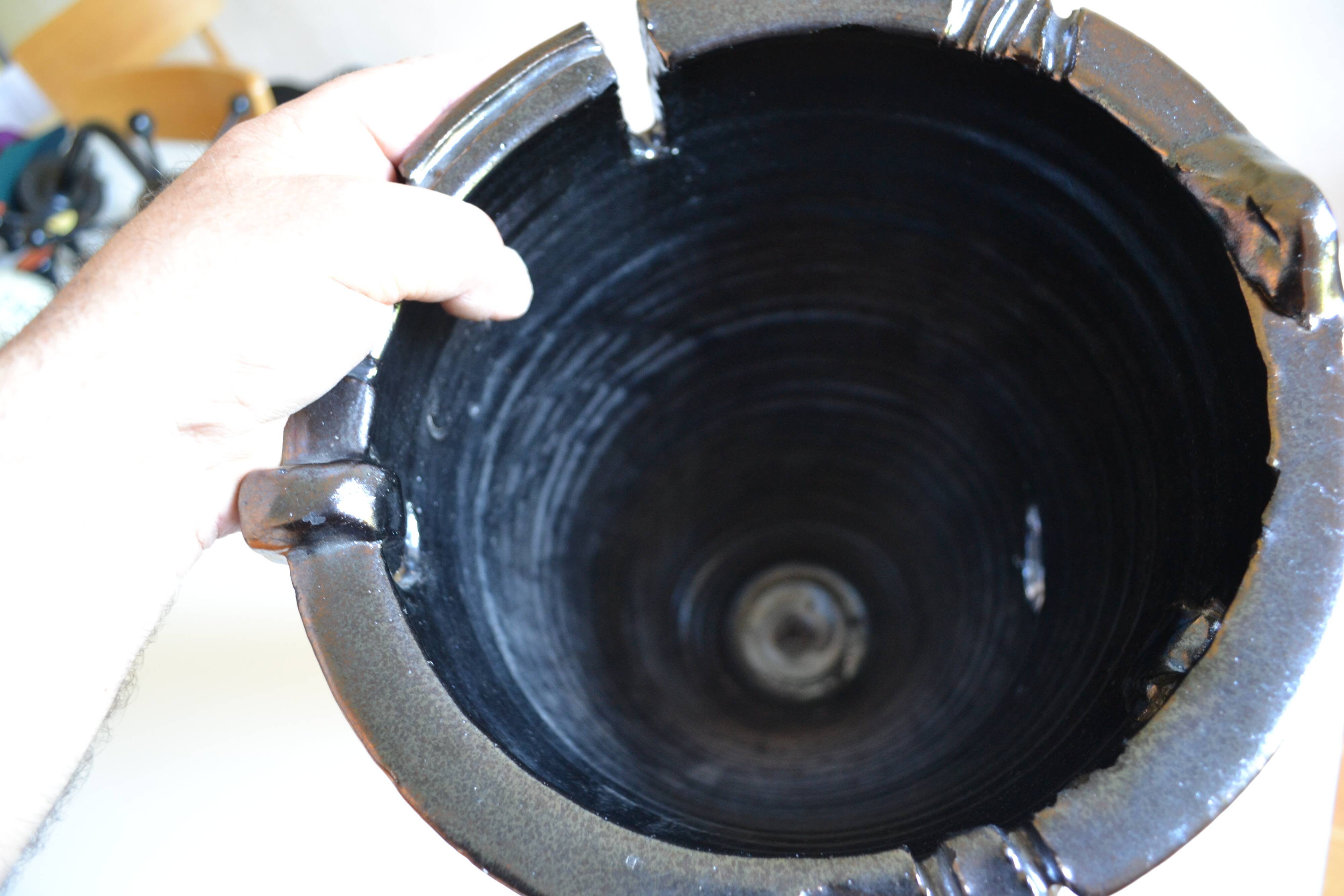 Vase sculpture from the artist residencies at the Ravel pottery workshop.