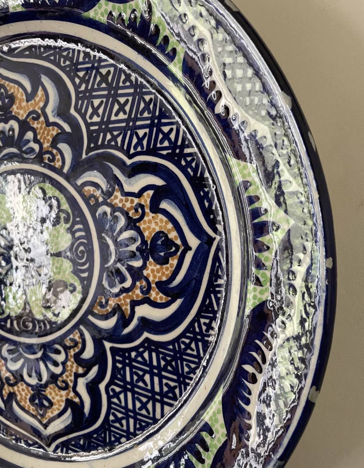 Spanish ceramic plate signed