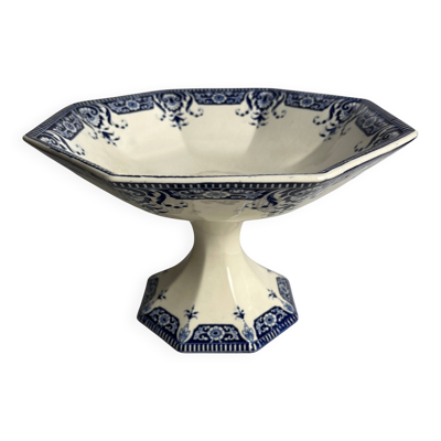 Art nouveau, coupe à fruits faïence Sarreguemines modèle Sinceny vers 1900