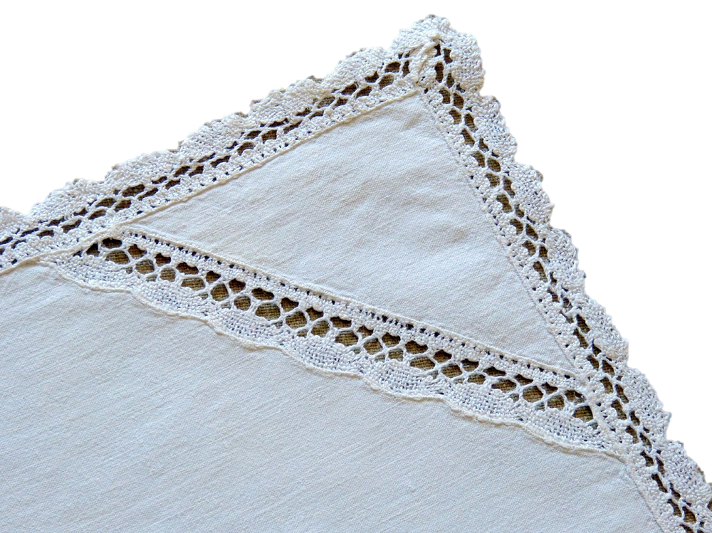Set of 6 antique linen napkins and embroidery