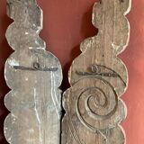 18th Century Italian Handcarved Polychrome Painted Pilaster Friezes, Set of 2