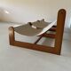 Sling chair in pine, canvas and sheepskin, 1970s