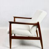 White Boucle GFM-64 armchair by Edmund Homa, 1970s