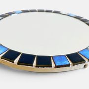 Round mosaic mirror in the style of Vallauris, France circa 1970.