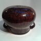 Pottery old terracotta painted round bottom