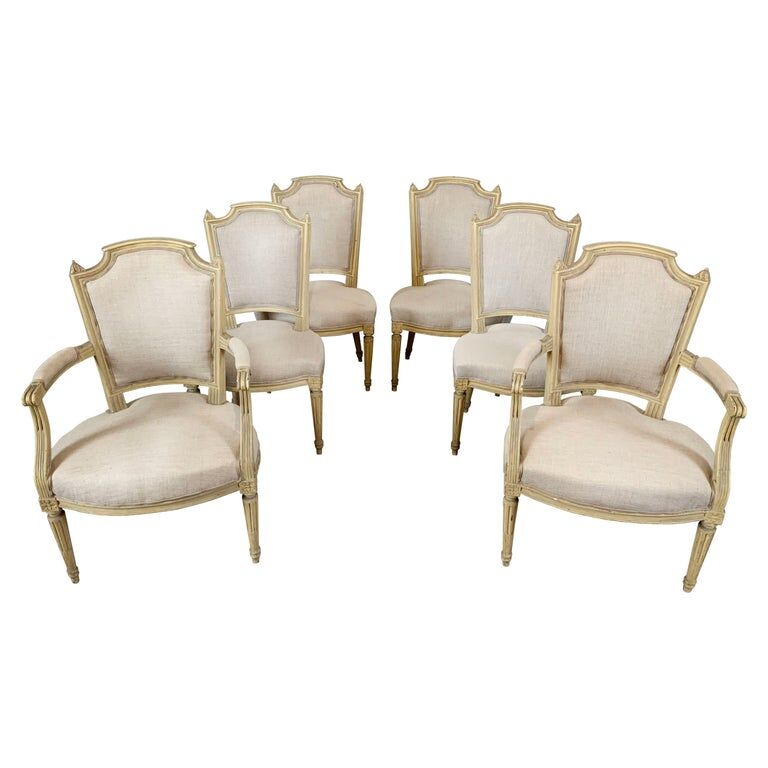 Set of 4 chairs and 2 armchairs 1860