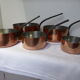Set of 5 tinned copper pans 211290