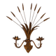 Stunning Italian Gilt Metal Wheat Sheaf candle Wall Sconce 1950s