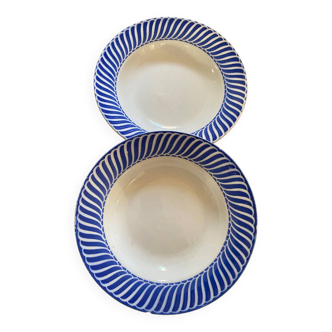2 Jacquot Digoin Sarreguemines soup plates.