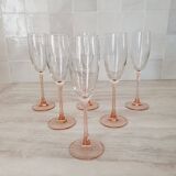 Pink stem champagne flutes