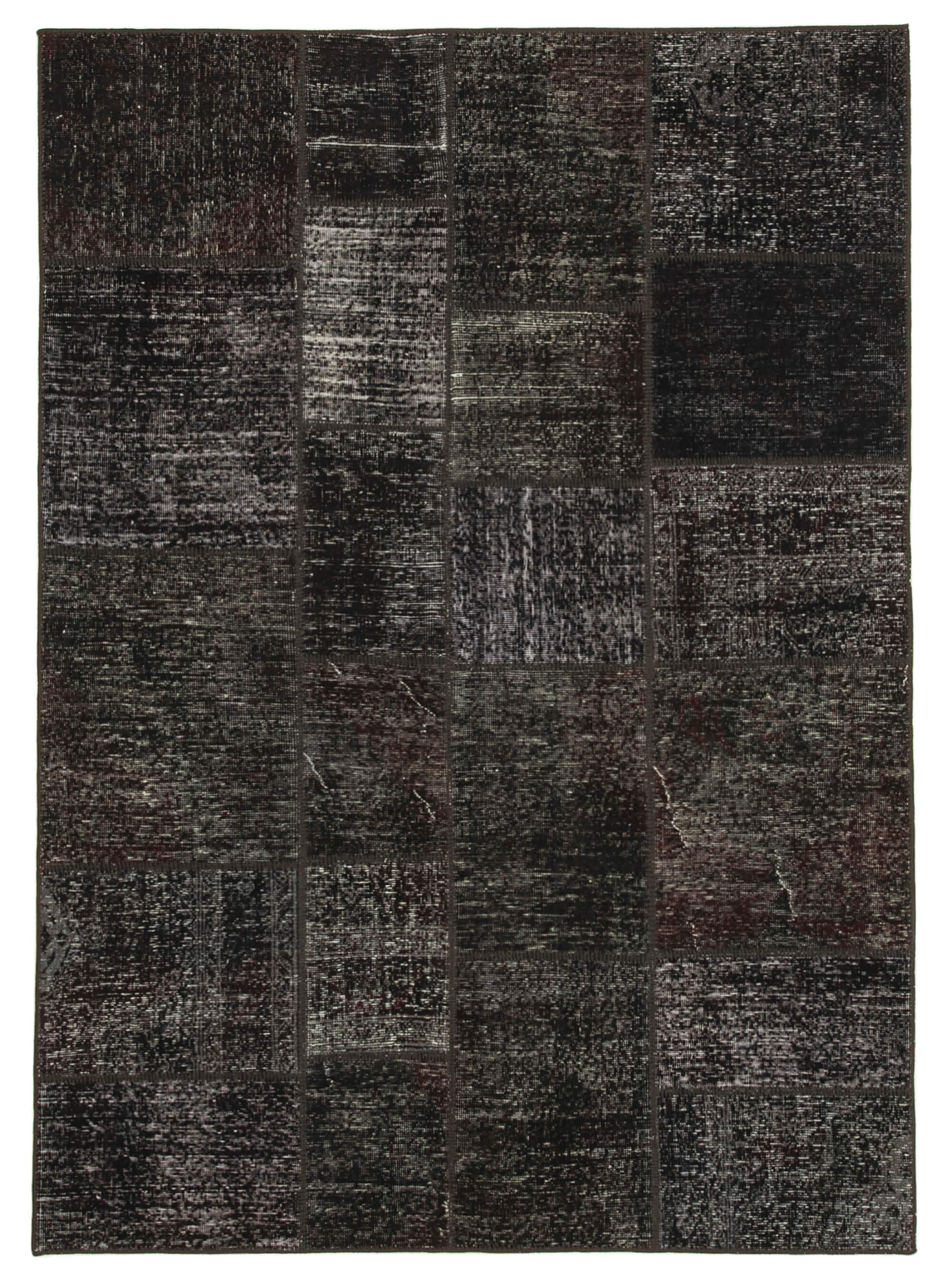 Hand-knotted oriental vintage 171 cm x 237 cm brown patchwork carpet