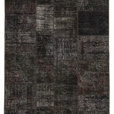 Hand-knotted oriental vintage 171 cm x 237 cm brown patchwork carpet