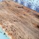 Old wooden garage workbench, industrial vintage.