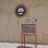Crude wooden bedside table
