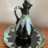 Stoneware carafe and plate