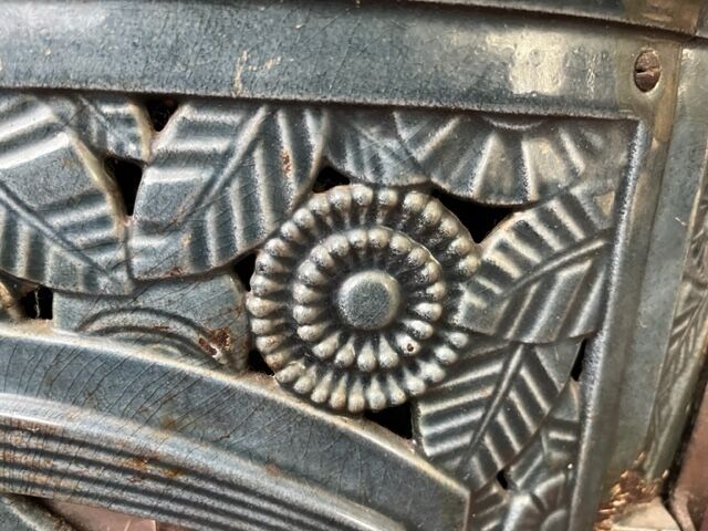 Art Deco enamelled cast iron stove Deville Le Non Pareil circa 1930