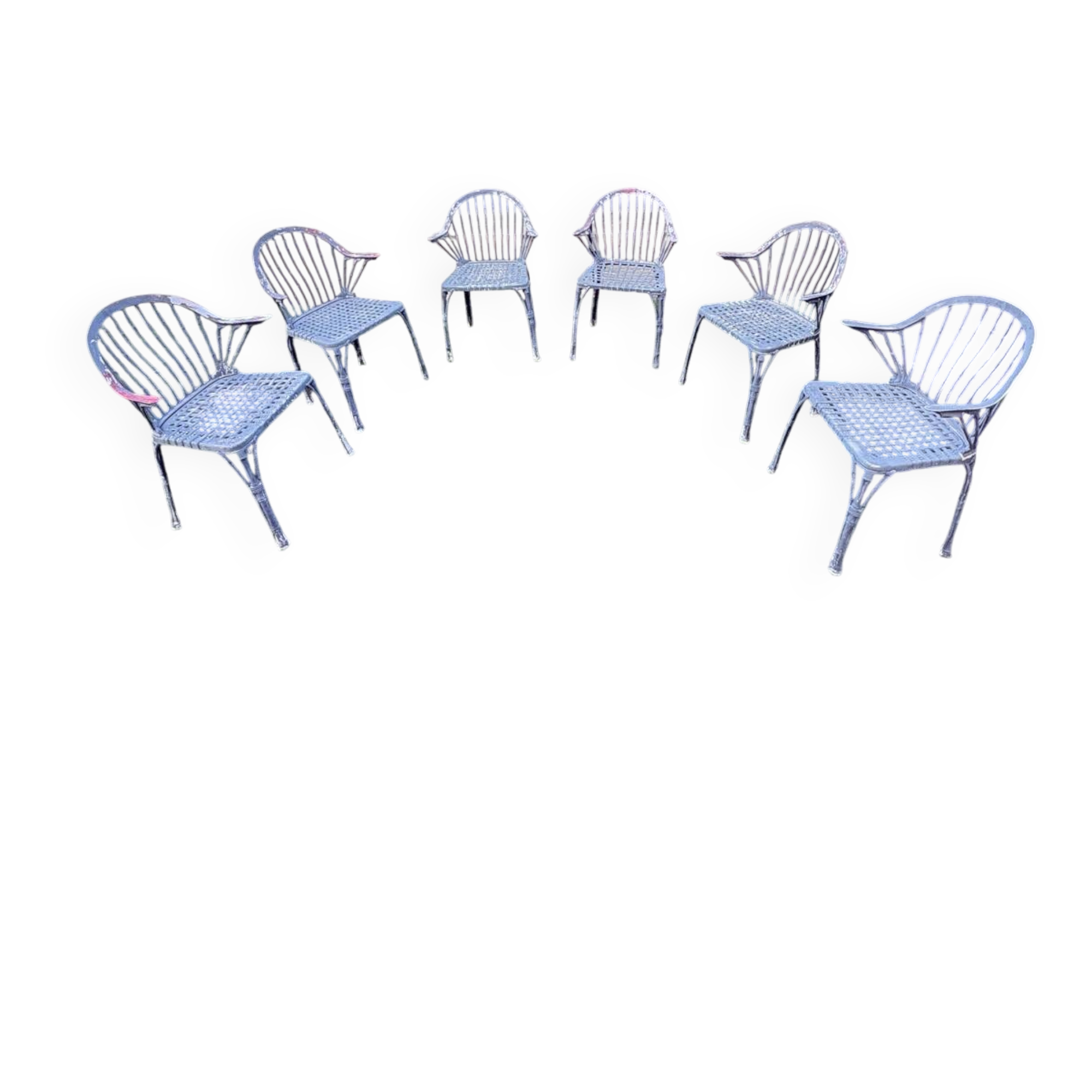 6 cast iron chairs from the 1950s