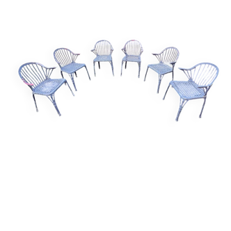 6 cast iron chairs from the 1950s