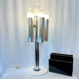 Carlo Nason style "Space Age" floor lamp, chrome & Murano, 1970s