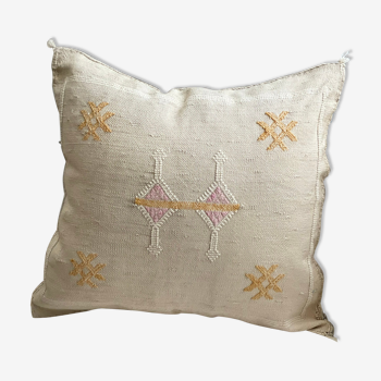 Cushion cover sabra cactus silk beige linen