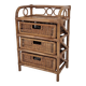 Italian Rattan and Wicker Three-Drawer Chest, 1970s
