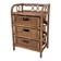 Italian Rattan and Wicker Three-Drawer Chest, 1970s
