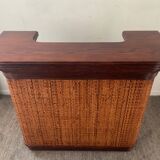 Vintage wooden and rattan counter bar