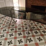 Dining table 70 chrome and smoked glass