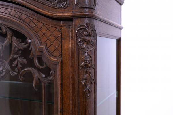 Oak display case, France, circa 1900