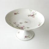 Old fruit cup decorated with pink flowers - limoges bourganeuf