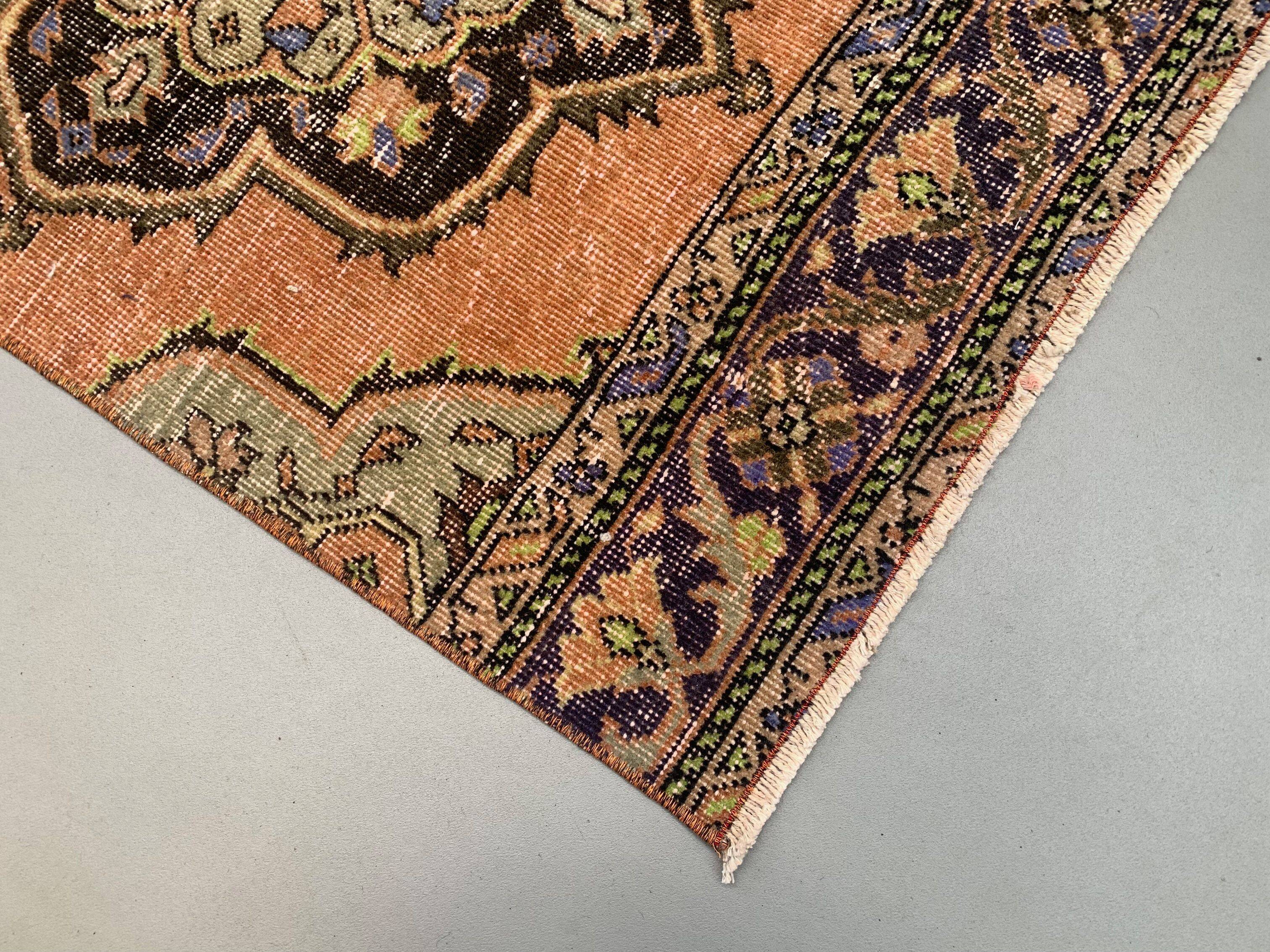 Distressed Turkish Runner 393x81 cm wool Vintage Tribal Rug