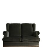 Green velvet sofa