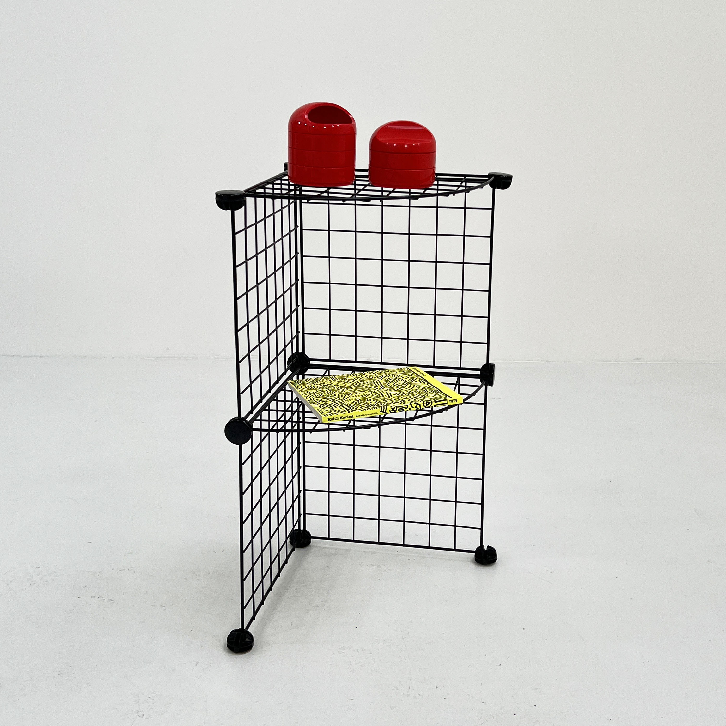 Modular metal corner shelf, 1980